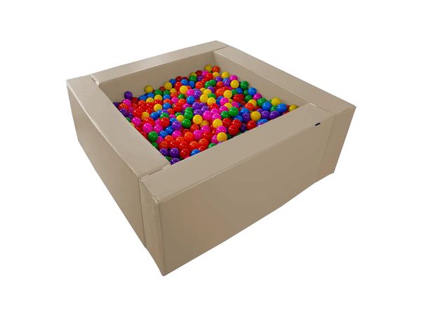 Firkantet ballbasseng med baller – 150 x 150 cm, høyde 60 cm
