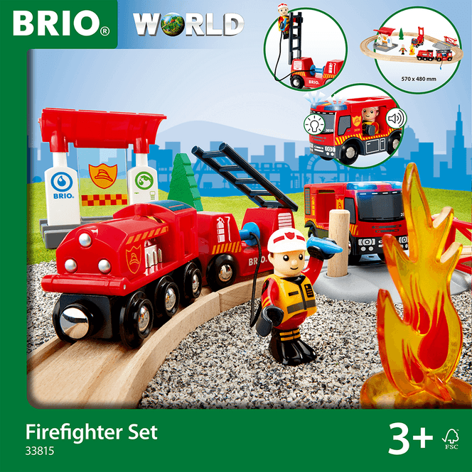 Hovedbilde BRIO® World togbanesett med brannstasjon og ...