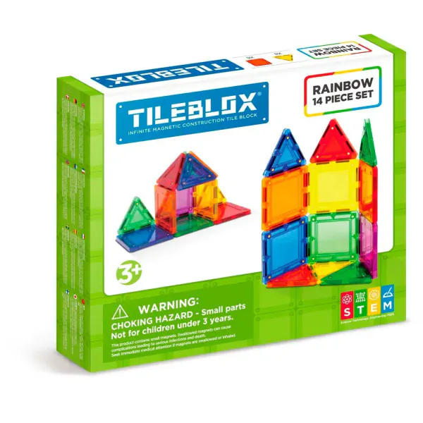 Tileblox Rainbow Magnetisk Byggesett – 14 stk