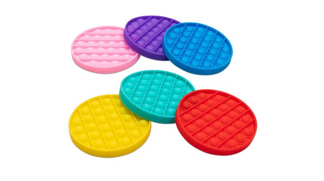 Hovedbilde Motoriske Pop Fidget Pads, sett med 6 stk