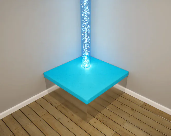 Hovedbilde Boblerør-podium med speil – Firkantet