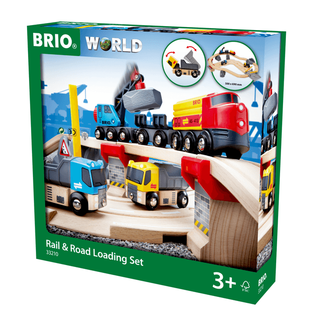 Hovedbilde BRIO® World Tog- og veibanesett med kran - 32 ...