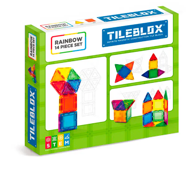 Tileblox Rainbow Magnetisk Byggesett – 14 stk