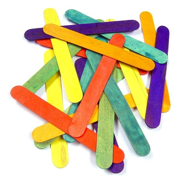 Små Lollipop Sticks, fargede 